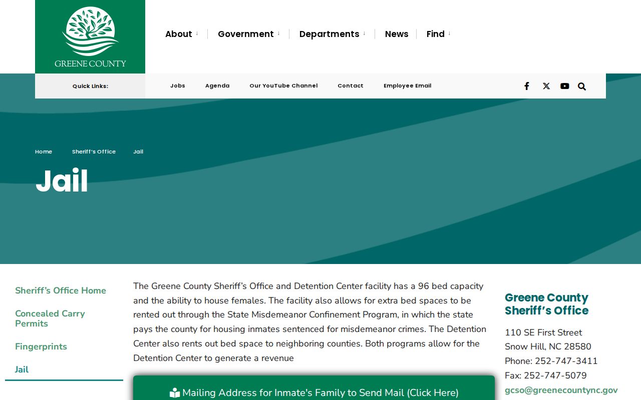 Greene County Detention Center booking-record source page
