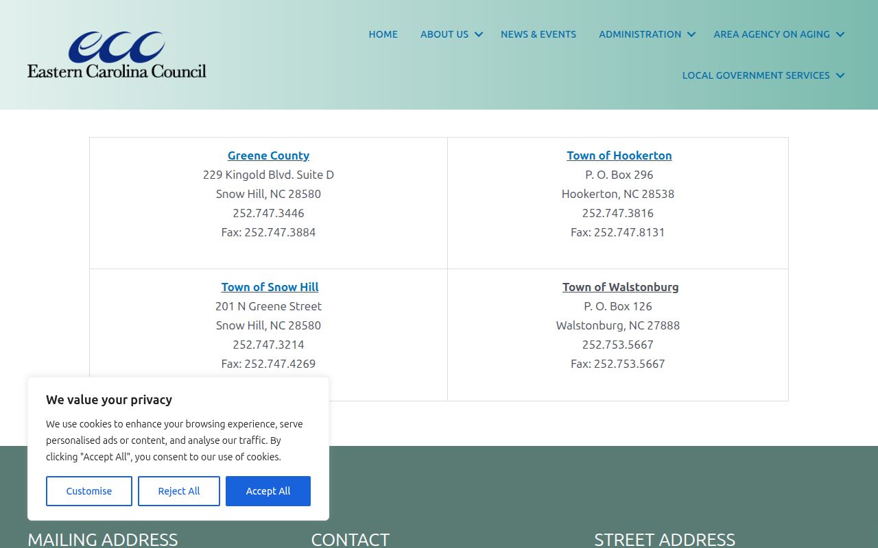 Greene County Walstonburg local-government records directory